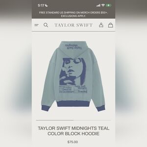 RARE Taylor Swift Midnights Blue Color Block Hoodie – Size Medium – EUC